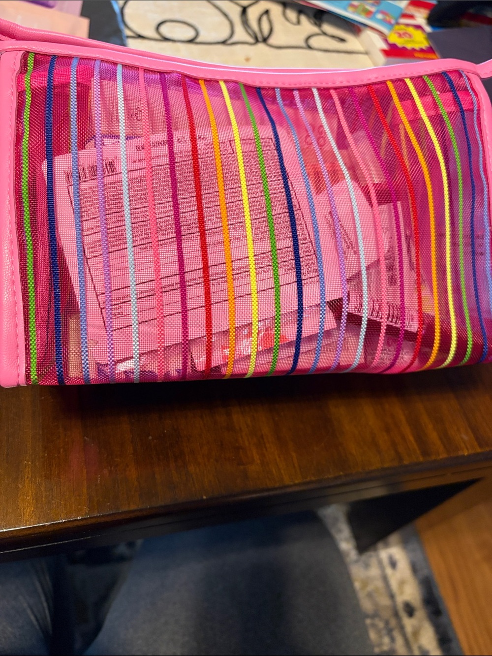 Ulta striped beauty bag